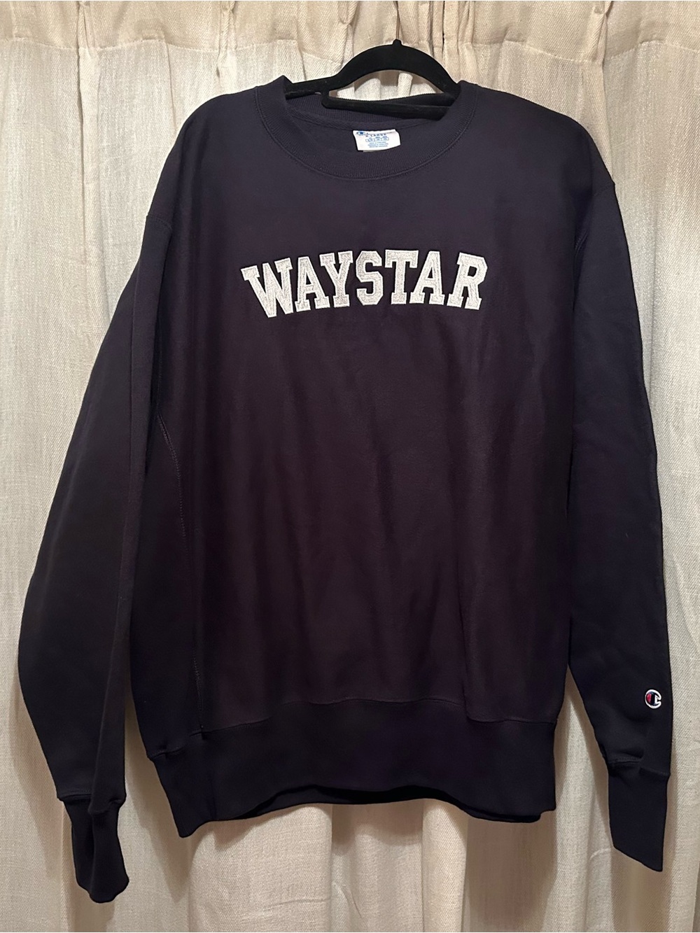 Champion RARE VINTAGE Reverse Weave WAYSTAR Navy Crewneck